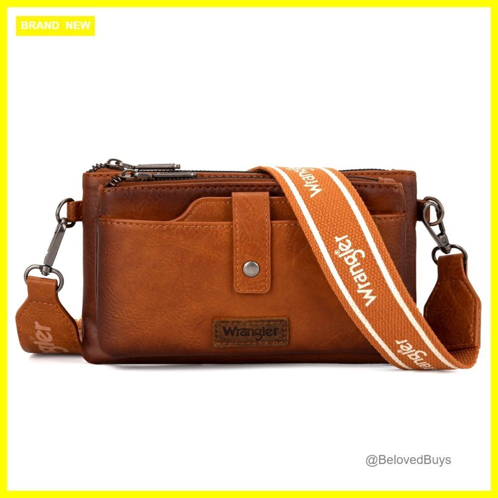 Small Crossbody Purse with Double Zipper Multi-function Card Holder